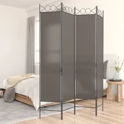 Vidaxl Paravan 4-delni antracitna 160x220 cm blago