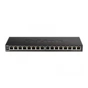 D-Link DGS-1016S Unmanaged Gigabit Ethernet (10/100/1000) Black
