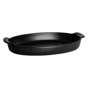 BBQ fish grill pan, ceramics, 42.5x25cm/2.4L, Truffle - Emile Henry