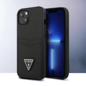 Guess Ovitek Guess Saffiano Triangle Logo za iPhone 13 Mini - črna (GUHCP13SPSATPK)