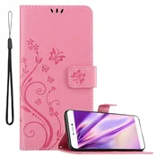 Cadorabo CADORABO Huawei P8 v klasična zlata - ovitek v cvetličnem dizajnu z magnetnim zapiranjem, stoječo funkcijo in režami za kartice, (20566610)