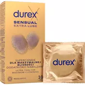 Durex Sensual Extra Lube kondomi 10 kos