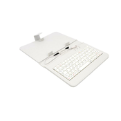 AIREN AiTab usnjeno ohišje 1 s tipkovnico USB 7 BELO (CZ/SK/DE/UK/US... postavitev)