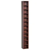 HOMCOM Prenosni regal za CD s 12 policami, regal za 204 CD s prihrankom prostora, prenosni stolpni regal za CD, za dnevno sobo, spalnico, pisarno, 21x20x175cm, rjava