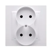 Dvojna vtičnica brez ozemljitve MONOBLOCK (modul) 16A, 250V~, sponka