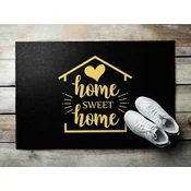 tulup.si Predpražnik s potiskom Home sweet home Črno ozadje 90x60 cm