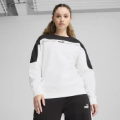 Womens Puma Around The Block Crew, White, Size M, Clothing