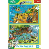 Trefl - Puzzle 2x70 Trefliki v živalskem kraljestvu - 40 - 99 kosov
