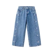 MANGO KIDS Kavbojke CULOTTES moder denim / srebrna