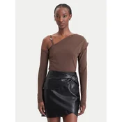 Guess Bluza W6BP22 K6257 Temno rjava Slim Fit