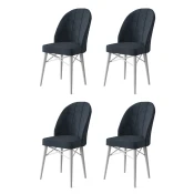 Hanah Home Set stolica Ritim, 44x96x42 cm, 4 komada, Antracit-bele