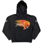 Metallica Worn Pushead Flaming Skull (Back Print) Charcoal Grey XL Kapuco