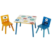 Kinder home Deciji drveni sto sa 2 stolice, set - za igru, c