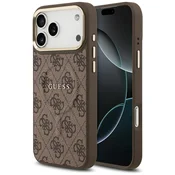 Ovitek Guess 4G Embossed Classic MagSafe za iPhone 17 Pro/18 Pro - brown