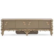 Casa Padrino luxury baroque TV cabinet gray/gold - Magnificent solid wood sideboard with 4 doors - Living room furniture in baroque style - Baroque furniture - Noble & Magnificent