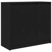 Vidaxl Komoda črni hrast 85x34x76 cm inženirski les