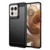 TPU gel ovitek Brushed Carbon za Motorola Edge 50 Ultra - črn