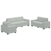 Set sofe 3 pcs Svijetlo siva 221 x 80 x 80 cm Baršun