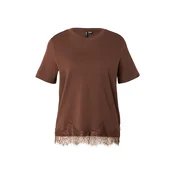 VERO MODA Majica VMSara svetlo rjava / temno rjava