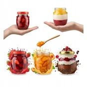 BE 5x STEKLENI kozarec Amfora 145 ml MARMELADA, KONZERVI, MED, ZAČIMBE + POKROVČEK