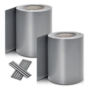 Homestar Komplet 2 trakov za zasebnost ograje 19 cm svetlo siva PVC