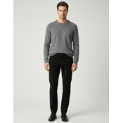 Elit Muške elegantne pantalone od somota, Crne