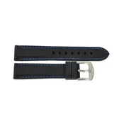Silikonski kaiš 20mm Crna plavi štep SK20.33