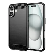 slomart Silikonska torbica Carbon Case za iPhone 16 - črna