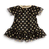 Haljina Little Black Dress Zlatne tockice Ma Corolle kratka crna za lutku od 36 cm