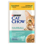 Ekonomično pakiranje Cat Chow 52 x 85 g – Hairball piletina i zelene mahune