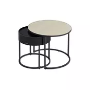Songmics Komplet okroglih kavnih miz zložljive mize 60x60x45 cm bež