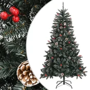 Vidaxl Umetna novoletna jelka s stojalom zelena 150 cm PVC