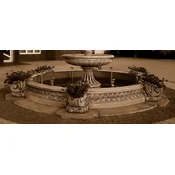 Casa Padrino baroque fountain border gray A� 545 x H. 58 cm - Magnificent garden fountain border - Fountain border in baroque style - Garden decoration in baroque style - Baroque garden accessories