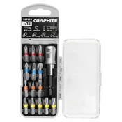 shumee Komplet nastavkov SL3/4/5, PH1/2/3, PZ1/2/3, TX10/15/20/25/30 x 25 mm, z magnetnim držalom 65 mm, 15-delni.