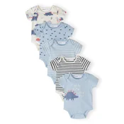 MINOTI Pajac/bodi svetlo modra/temno modra/jajčna lupina