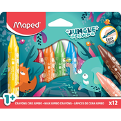 Set voštanih pastela Maped Jungle Fever - Jumbo, 12 boja