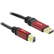 USB-kabel, moški konektor USB3.0 tipa A na moški konektor USB 3.0 tipa A, rdeče-črn, 3 m