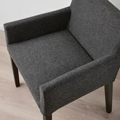 STRANDTORP / MARENÄS Sto i 6 stolica s rukohvatima, smeda/crna Gunnared tamnosiva, 150/205/260 cm