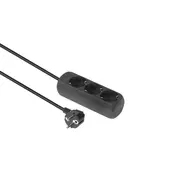 MicroConnect 3-polna Schuko vtičnica 3 m črne barve