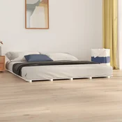 shumee vidaXL Posteljni okvir bel 180x200 cm masiven borov les