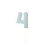 shumee Rojstnodnevna svečka številka 4, svetlo modra, 5,5 cm