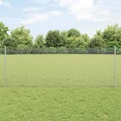 vidaXL VidaXL varjena žična ograja s 5 U stebrički srebrna 0.8x10 m jeklo, (22085942)