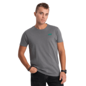 OMBRE Moška bombažna majica V1 OM-TSCT-0151 siva MDN124337 S