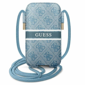Guess Guess 4G potiskana torbica s trakovi - Telefonska torbica L (modra)