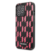 KARL LAGERFELD KLHCP13LMNMP1P za iPhone 13 Pro črno pink zaščita - Monogram Plaque