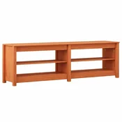 Vidaxl Klop za čevlje s polico Voskast rjav 160 x 36,5 x 50 cm