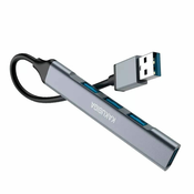 Kaku KSC-751 HUB adapter USB - 3x USB 2.0/USB 3.0, siva