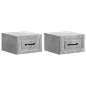 vidaXL Stenski nočni omarici 2 pcs Betonsko siva 34,5 x 33 x 20 cm