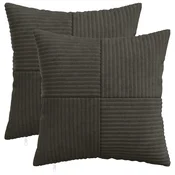 vidaXL Prevleka za blazino 2 pcs ALMELO Antracit 40 x 40 cm korduroy