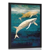 Plakat kiti v oceanu - 20x30 silver